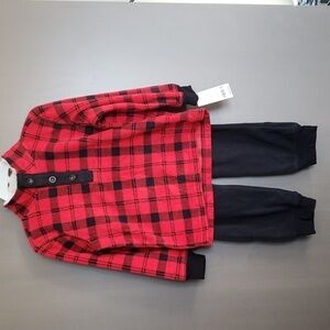 Carter's Boys Red & Black Plaid Fleece Set - Size 3T